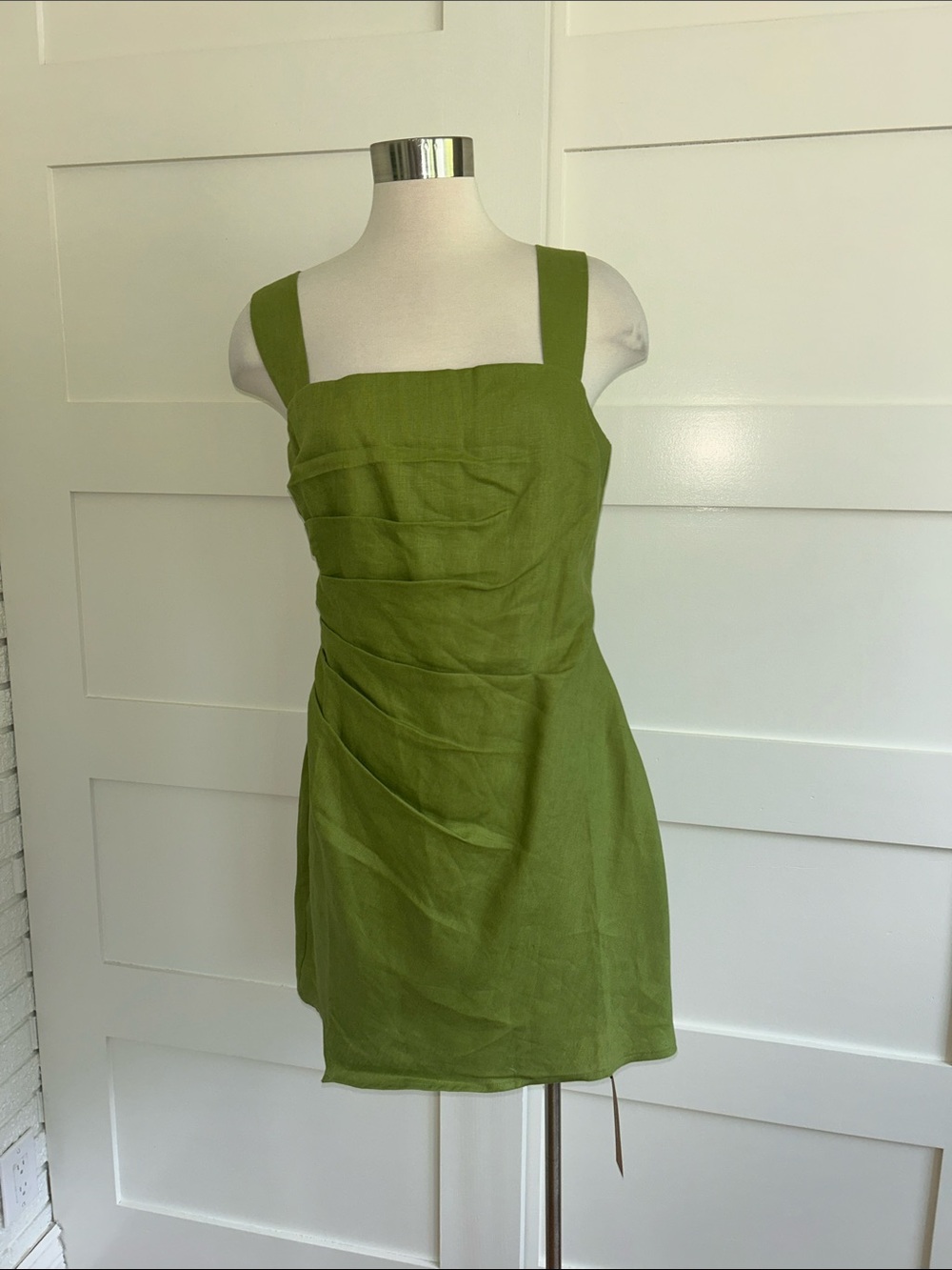 Reformation - Kerrigan linen Square-Neck Mini Dress - Picture 4 of 9